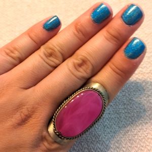 Large pink boho ring